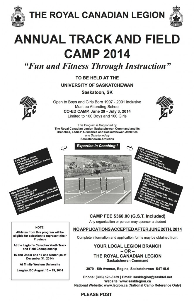 Track & Field Camp Poster 2014